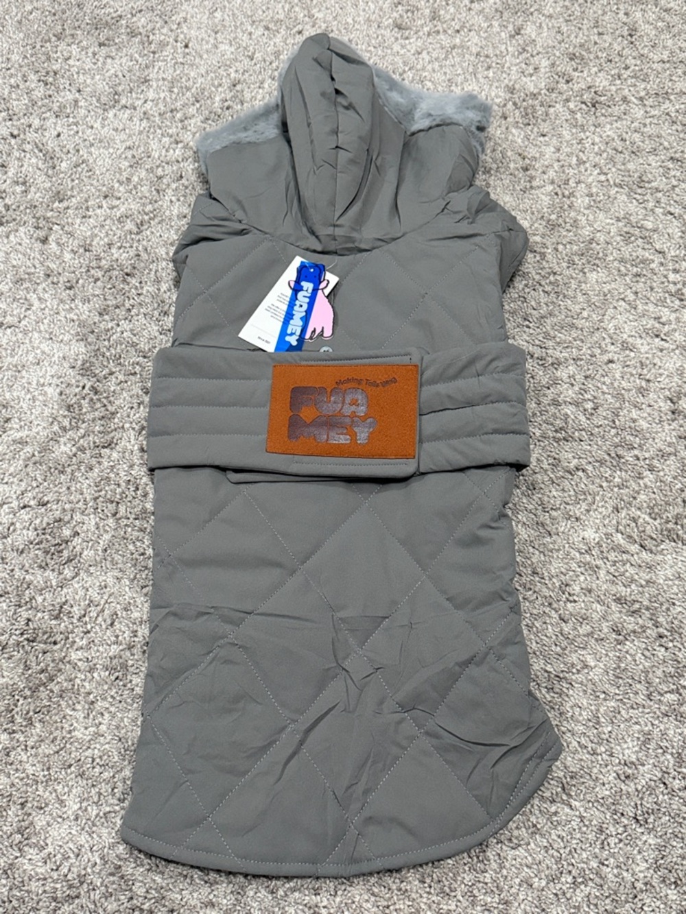 FUAMEY XL Dog Coats Large Breed Waterproof Snowsuit Sleeveless Vest Harness Hole